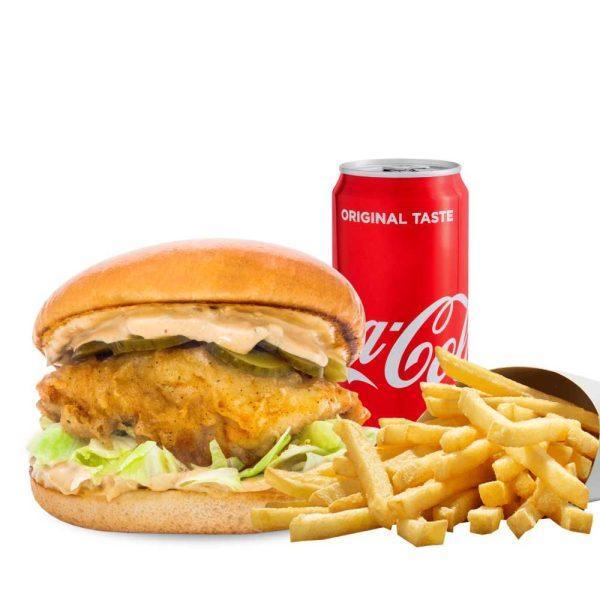 Meniu Chicken Burger cu suc doza / apa